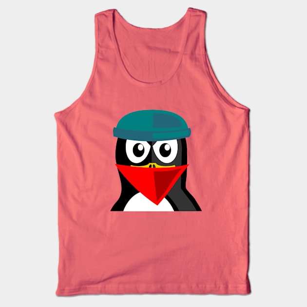 Crook Penguin Artwork for Black hat Coders and Nerds Tank Top by PatrioTEEism